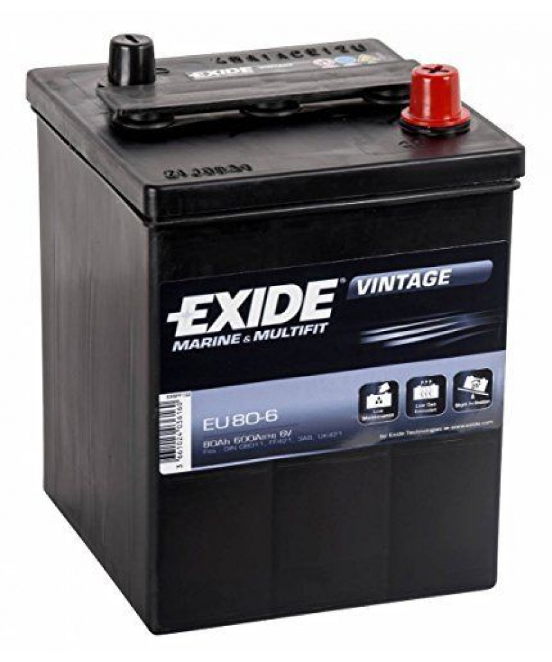 Batteria piombo 6V 80Ah 600EN 28158 x 165 x 221 29 28EU80 6 29