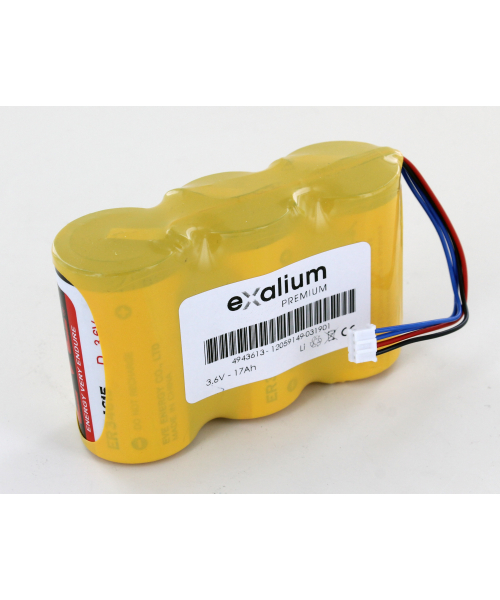 Pile lithium 3x3.6V 17Ah 1S3P
