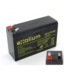 Batterie plomb 12V 6Ah Exalium (151x51x94) F1- F2+ (EXA1224W)
