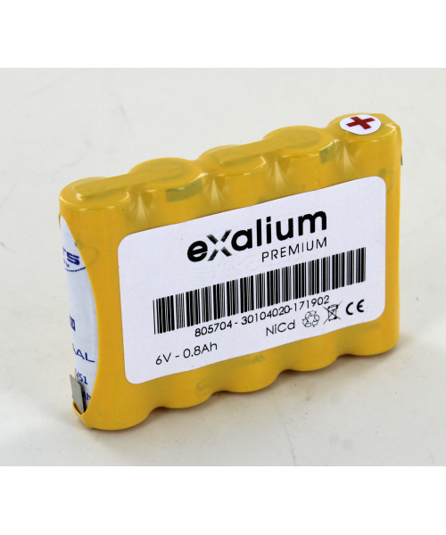 Batterie Ni-Cd 6V 800mAh 5VSTAA-CC Cosses à souder Saft (805704)