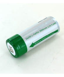 Batterie 3.2V 5Ah Li-FePo4 26650 pour torche I9R Iron Led Lenser (500859)