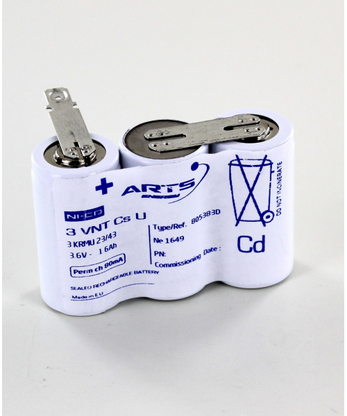 Batterie NiCd 3.6V 1.6Ah - 3VNTCs - CC clip Saft (805383)