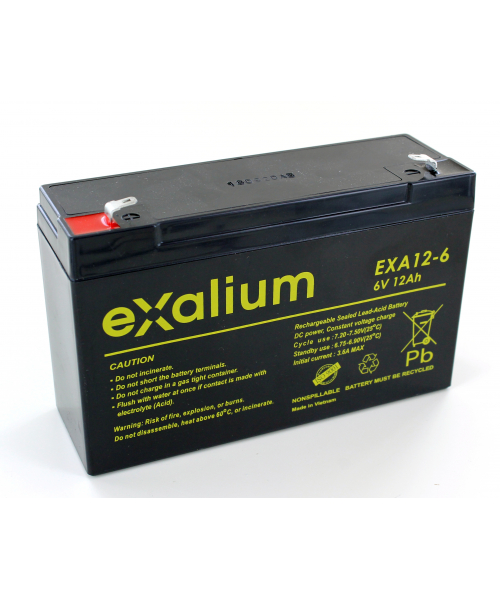 Batterie plomb 6V 12Ah Exalium (151x50x100) (EXA12-6)