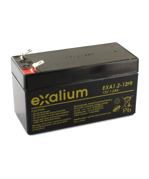 Batterie 12V 1.2Ah FR (97x43x56) EXALIUM (EXA1.2-12FR)