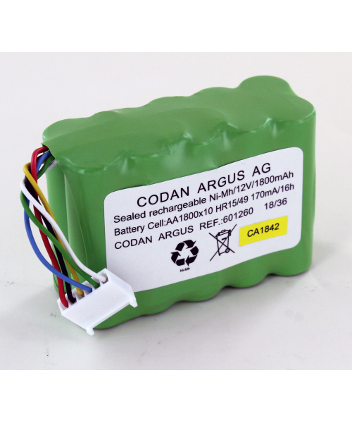 Batterie 12V 1.8Ah pour pompe à perfusion ARGUS 717 CODAN (601074)