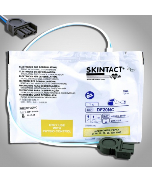 Electrodes adultes préconnectées (boite de 10) pour Lifepak PHYSIOCONTROL (LP12) (11996-000017)