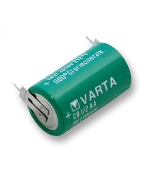 3V litio batería 0 85Ah 1/2AA 2picots (+) 1 (-) Varta