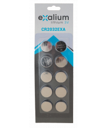 Blister de 10 Piles Lithium 3V 220mAh EXALIUM (CR2032EXA)