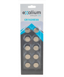 Blister de 10 Piles Lithium 3V 60mAh Exalium (CR1620EXA)