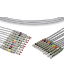 Juego de 10 cables IEC banana plug para ECG CP100 WELCH ALLYN (WA10-LB-I)