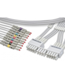 Set of 10 IEC cables banana plug for ECG Eli MORTARA (MT10-LB-I)