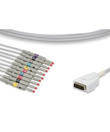 Cable IEC monobloque 10 tapones de plátano para ECG Atria 6100 MORTARA