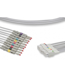 Cable patient IEC monobloc 10 fiches banane pour Cardimax FUKUDA