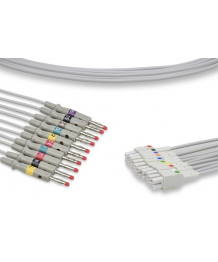 Patient cable IEC monobloc 10 banana plugs for Cardimax FUKUDA