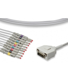 Patient cable IEC monobloc 10 banana plugs for Cardisuny FUKUDA