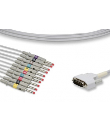 Cable de paciente IEC monobloque 10 enchufes de plátano para Ecg 1250 NIHON KOHDEN