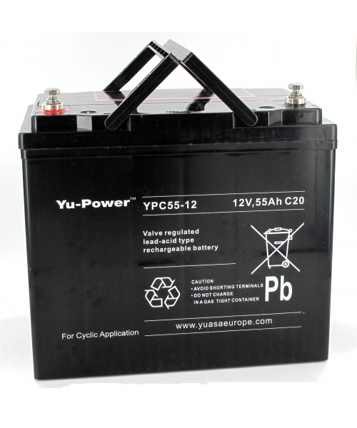 Batterie Plomb 12V 55Ah (228x137x211) Cyclique Yuasa (YPC55-12) - Vlad