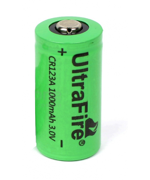 Batterie 3V 1000mAh Li-Ion CR123 Rechargeable ICR123A (CR123R)
