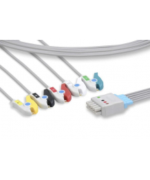 Cable ECG IEC 5 voies sortie pinces pour ECG Carescape B450 GE HEALTHCARE (414556-004)