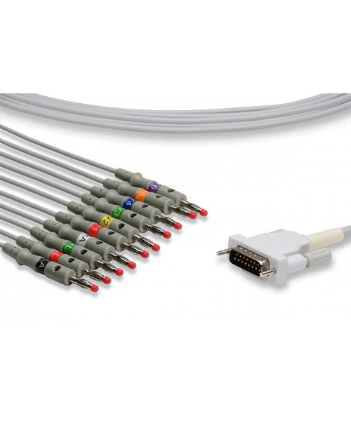 Cable patient monobloc 10 fiches banane pour Beneheart R3 MINDRAY