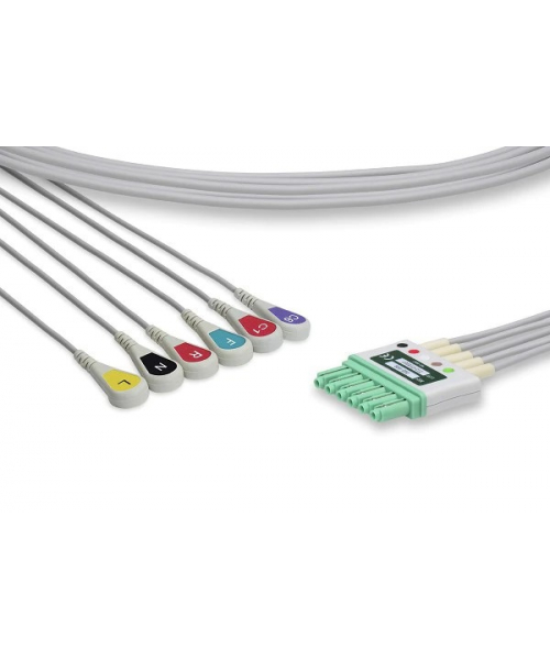 Cables ECG multiparamétricos IEC Acabados de presión de 6 hebras para M300 DRAGER (MS14683)