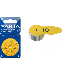 Blister di 8 batterie apparecchi acustici 1,4V - V10 - Varta