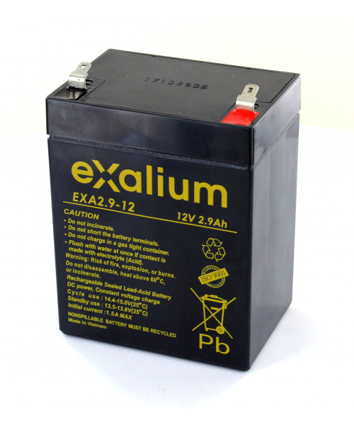 Batterie Plomb 12V 2.9Ah (79x56x107) Exalium (EXA2.9-12)