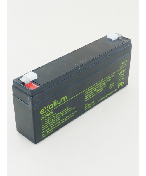 Batterie Plomb 6V 5Ah EXALIUM (169X35X70) F1 (EXA5-6) 
