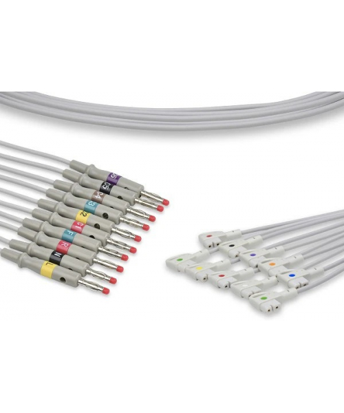 Câble patient 10 brins finition banane pour PageWriter PHILIPS (989803129191)