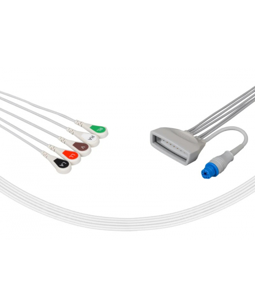 Juego de 5 cables para telemetría, terminación snap (con SPO2) para MX40