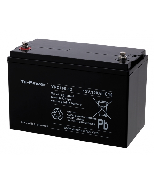 Batterie Plomb 12V 100Ah cyclique (330x173x220) Cyclique Yuasa (YPC100-12)