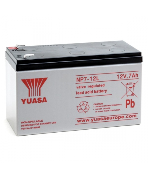 Battery 12V 7Ah (151x65x97.5) lead lugs large Yuasa - Vlad