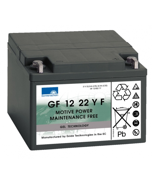 Batterie Plomb Gel 12V 24Ah (176x167x126) Semi-Traction Exide (GF 12 022 Y F)