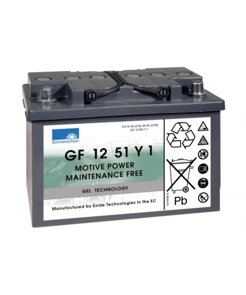 Lead Gel 12V 50Ah (278 x 175 x 190) Semi-Traction Exide battery
