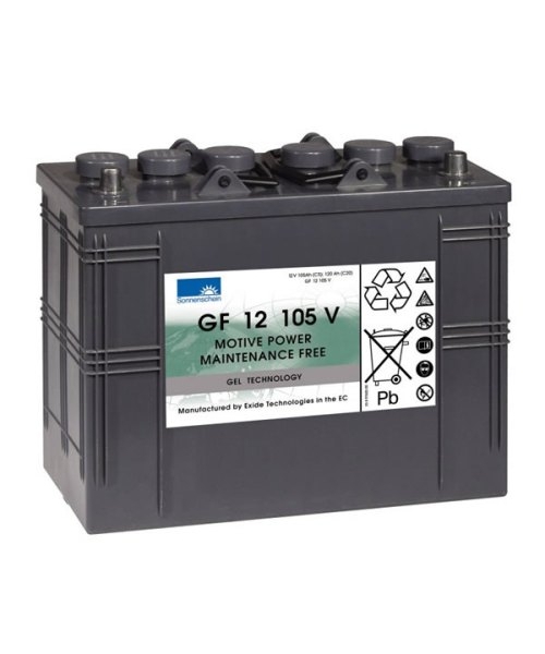 Plomo Gel 12V 105Ah (343 x 172 x 283) batería de semitracción Exide