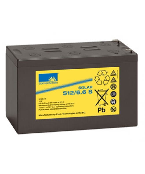 Batterie Plomb Solar 12V 6.6Ah (152x66x98) Exide (S12/6.6 S)