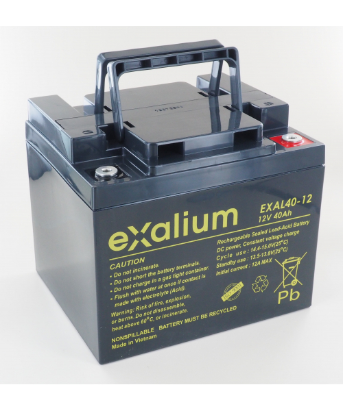 Batterie Plomb 12V 40Ah EXALIUM (198X166X171) (EXAL40-12)
