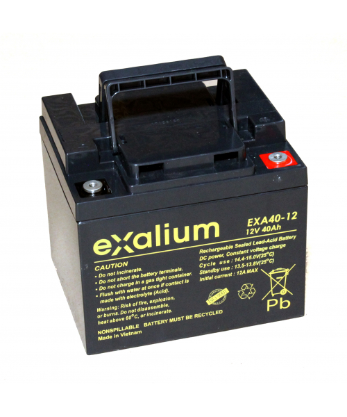 Batterie Plomb 12V 40Ah EXALIUM (198X166X171) M6 (EXA40-12)