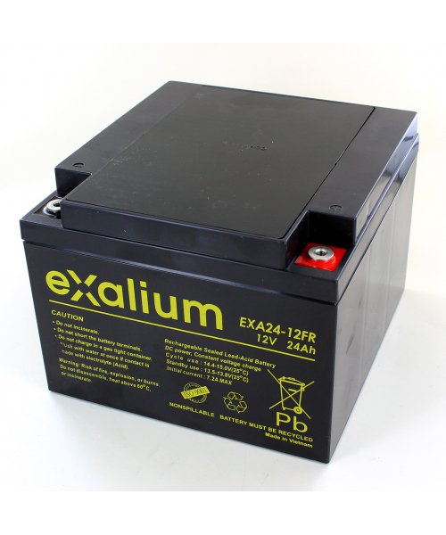 Batterie Plomb 12V 24Ah EXALIUM (166X175X125) (EXA24-12FR)