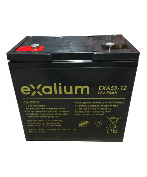 Batterie Plomb 12V 55Ah EXALIUM (226X135X229) (EXA55-12)