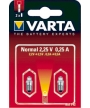 Blister 2 Ampoules Argon 2,25V 0.25Ah culot lisse Varta (742000402)