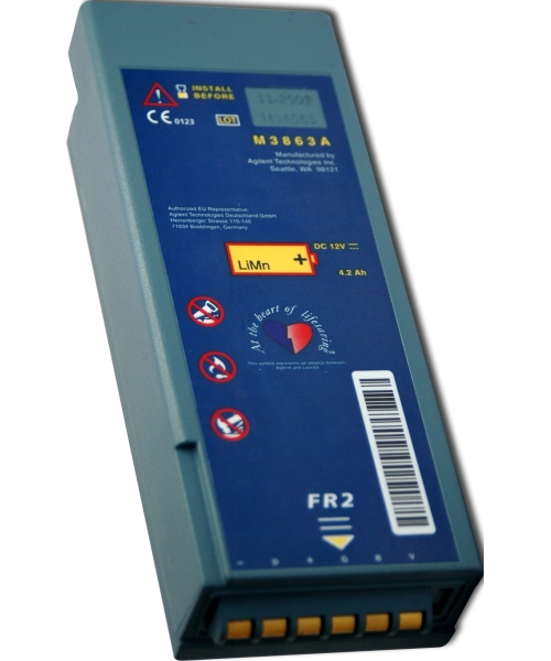 Pile 12V 4,2Ah pour défibrillateur DSA HeartStart FR2 LAERDAL (M3863A)