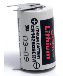 3V lithium battery 0, 85Ah 1/2AA - 2picots on + / 1 picot-Sanyo