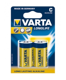 Blister 2 piles alcalines 1,5V LR14 Longlife Varta (4114110412) (4114101412)