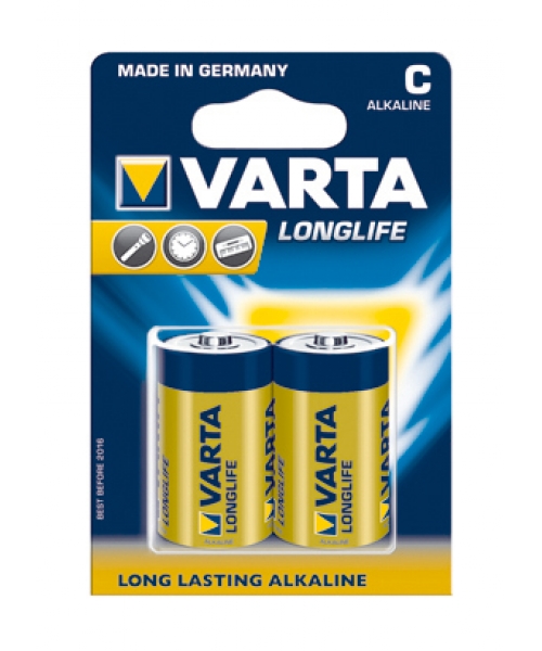 Blister 2 batterie alcaline 1, 5V LR14 Longlife Varta