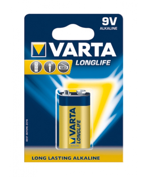 Pile alcaline 9V 6LR61Longlife Varta (4122101411)