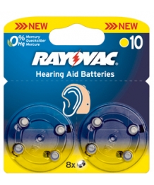 Blister di 8 batterie apparecchi acustici 1, 4V Rayovac