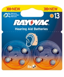 Blister 8 batteries hearing aids 1, 4V Rayovac