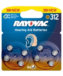Blister di 8 batterie apparecchi acustici 1, 4V Rayovac