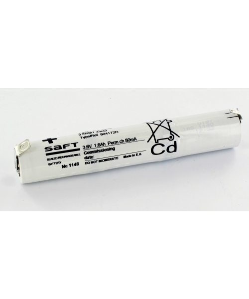 Batterie Ni-Cd 3.6V 1.6Ah 3VNT Cs1600 -Baton-Clip (804172)